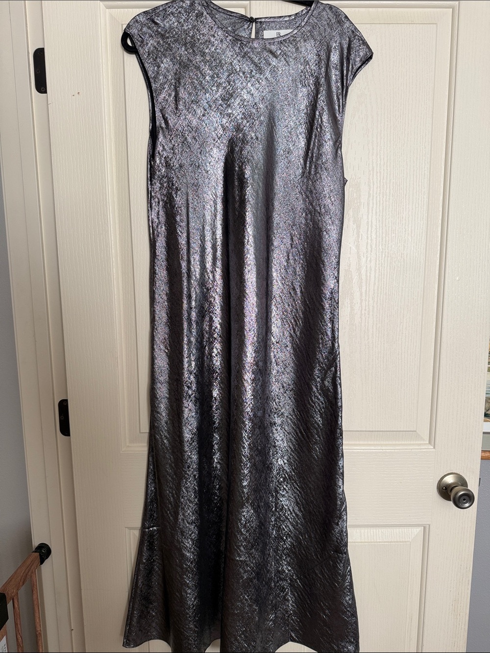 Banana Republic Metallic Silver Maxi Dress